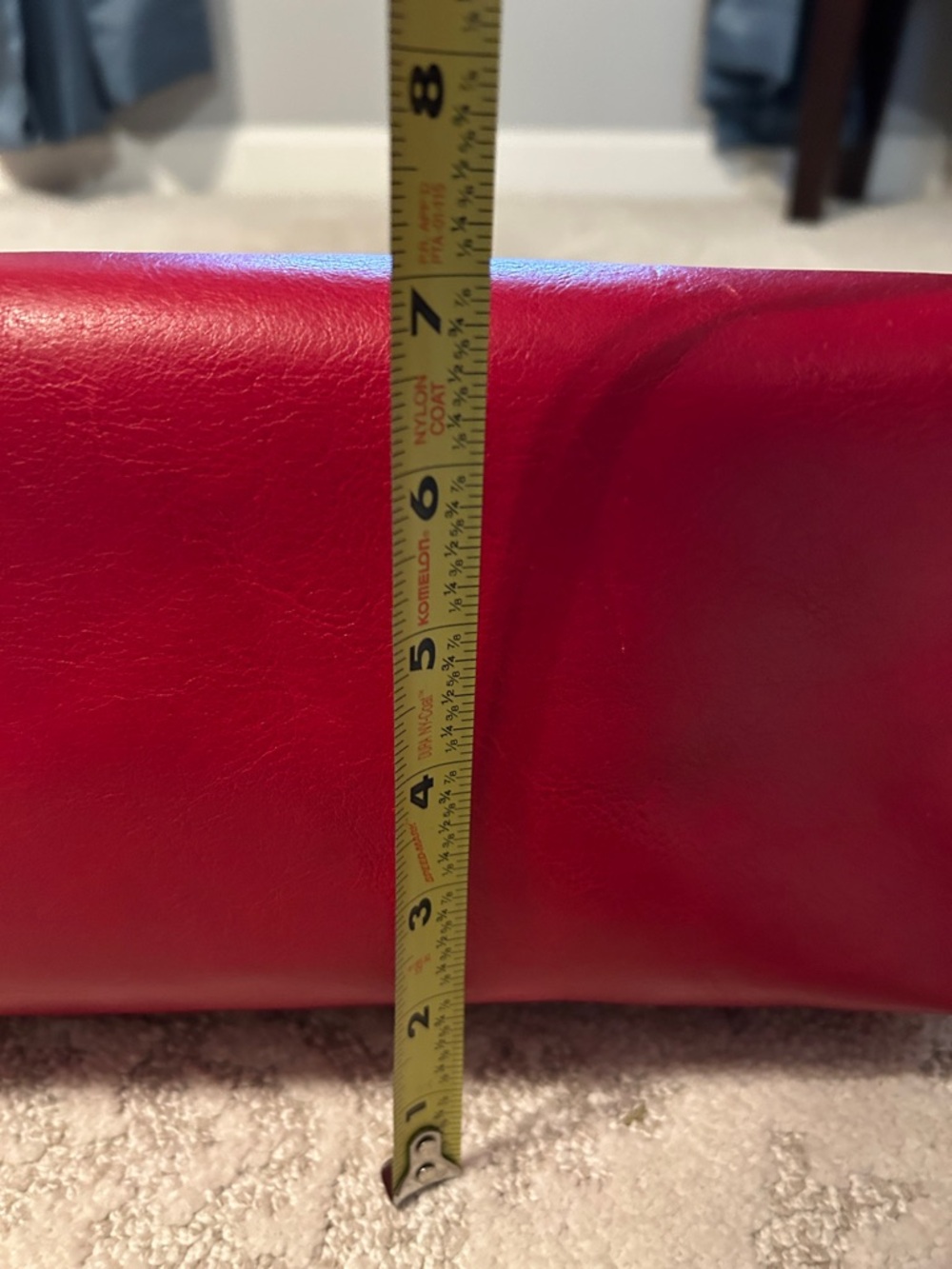 Dooney & Bourke Red Leather Shoulder Bag with Brown Trim - Picture 7 of 8